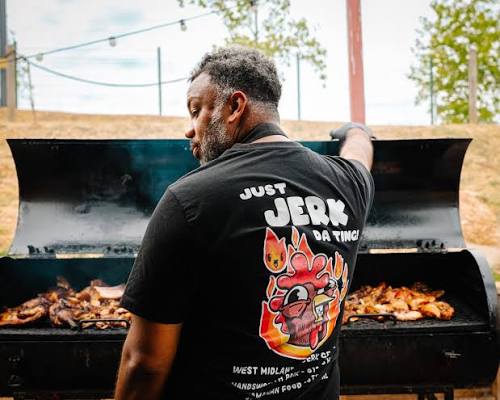 Jerk Centre BBQ serving jamaican jerk at TheHart Street Food sundays