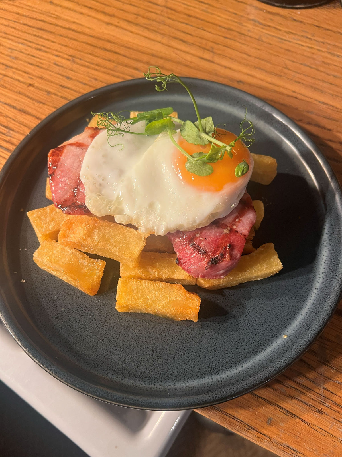 The Hart mini gammon steak with fried egg and chips at the pub in Redditch